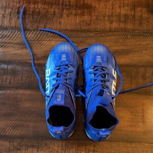 Kids Blue Athletic Cleats with Lace Closure